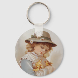 Porte-clés Fille avec des petits canards