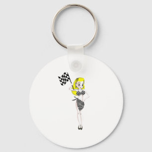 Porte-clés Fille blonde de drapeau