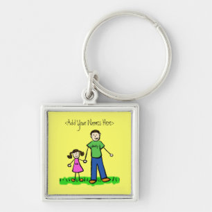 Porte-clés Fille Brunette Porte - clé de papa (Noms Personnal