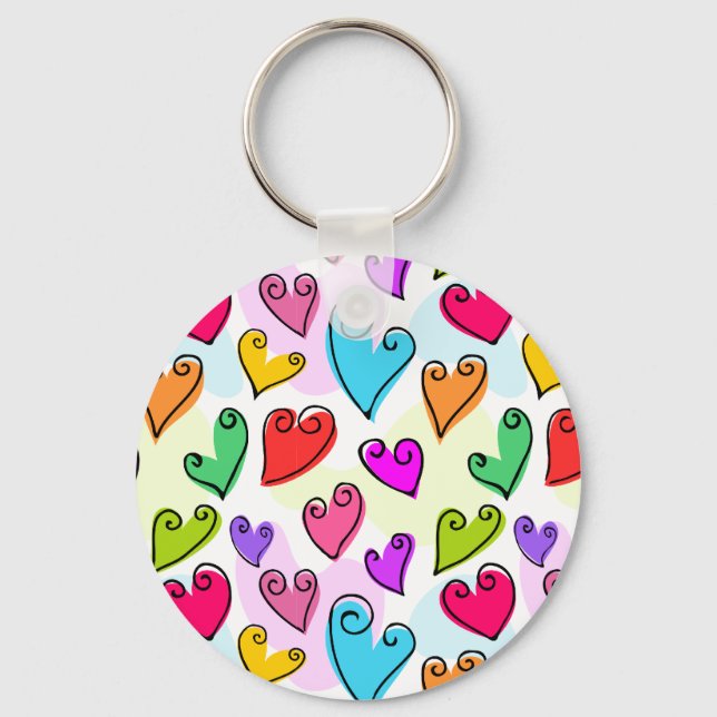 Porte-clés Fille Coeurs Vibrants Cute Romantic Valentines Day (Recto)