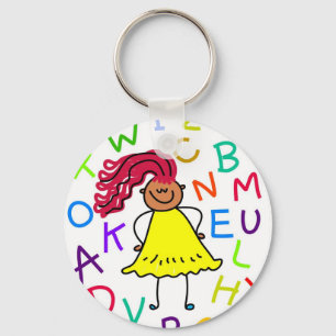 Porte-clés Fille d'alphabet