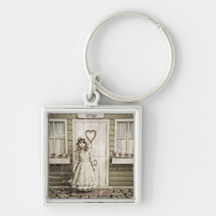 Porte-clés Fille de cottage vintage Art shabby chic