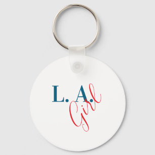 Porte-clés Fille de L. A. Los Angeles Moderne Minimaliste Sim