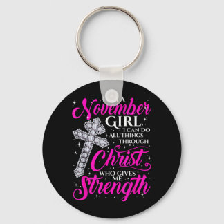 Porte-clés Fille de Novembre Citation Drôle de Citation Chrét
