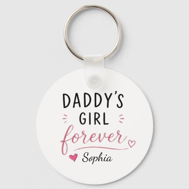Porte-clés Fille de Papa Personnalisée Pour Toujours (Recto)