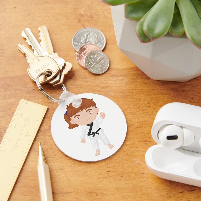 Porte-clés Fille Doing Karate Porte - clé (Créateur téléchargé)