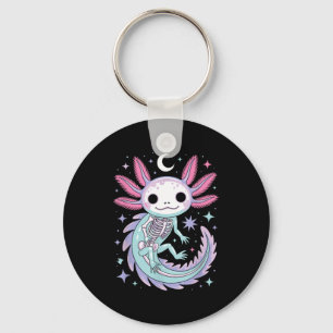 Porte-clés Fille gothique pastel kawaii adorable squelette ax