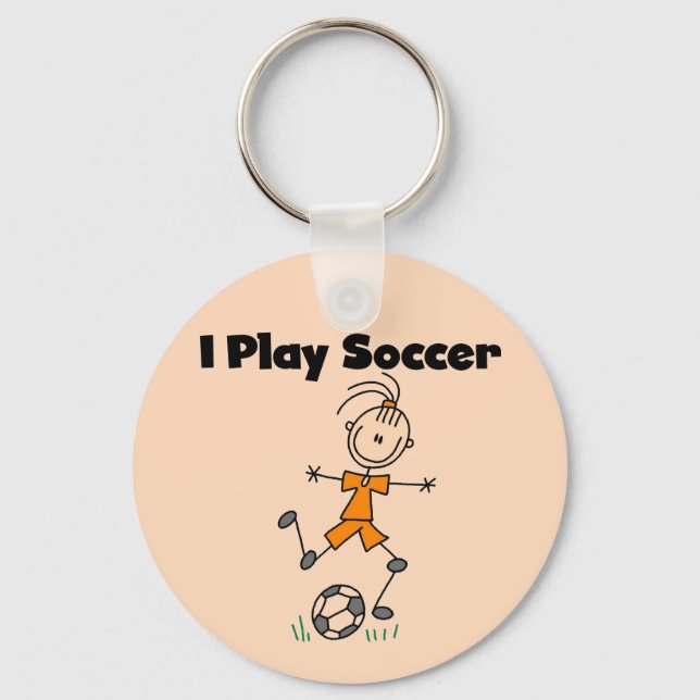 Porte-clés Fille Je Joue Tshirts et cadeaux de football (Recto)