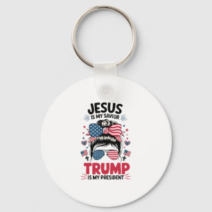 Porte-clés Fille Jésus Mon Sauveur Trump Président Femme Chré