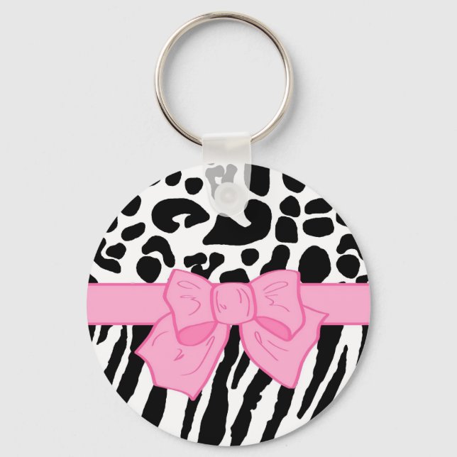 Porte-clés Fille Leopard Zebra Poster de animal et mignonne c (Recto)
