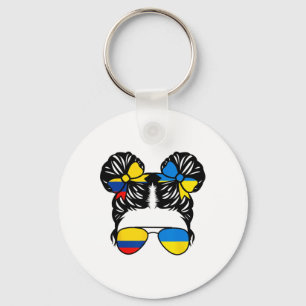 Porte-clés Fille moitié colombienne moitié ukrainienne Colomb