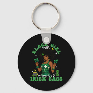 Porte-clés Fille noire avec S irlandais Saint-Patrick irlanda