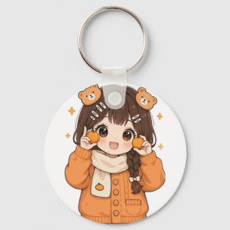 Porte-clés fille ours mignon accessoire kawaii ani