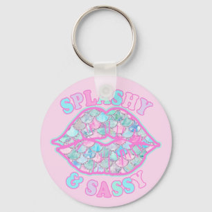 Porte-clés Fille Splashy & Sassy Rose Turquoise Mermaid Kiss