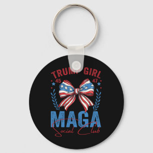 Porte-clés Fille Trump 45 47 Méga Est 2025 Club Social Vote