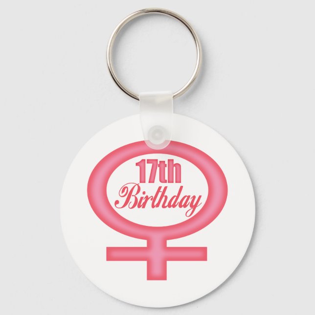 Porte-clés Filles 17e anniversaire Cadeaux (Recto)