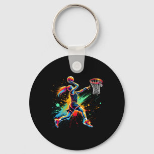 Porte-clés Filles de joueur de basket-ball colorées