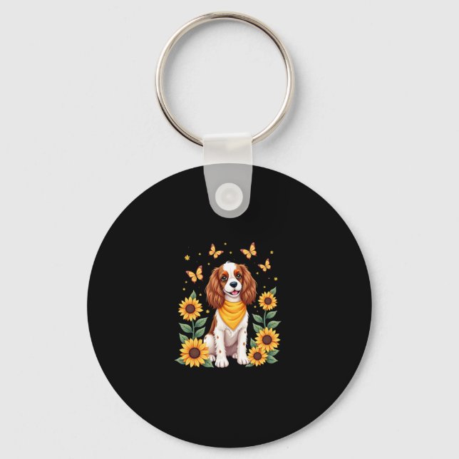 Porte-clés Filles Femmes Maman Cavalier King Charles Spaniel  (Recto)