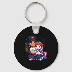 Porte-clés Filles Princesse Licorne Drapeau Boricua Tout-Peti