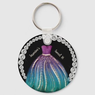 Porte-clés Filles Sweet 16 Ombre robe et strass