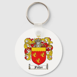 PORTE-CLÉS FISHER FAMILY CREST -  FISHER COAT OF ARMS