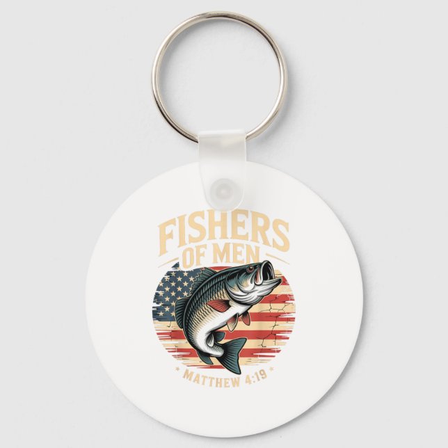 Porte-clés Fishers Of Men Matthew 4 19 American Flag B  (Recto)