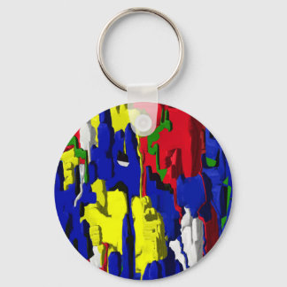 Porte-clés fissures en bleu, abstraite