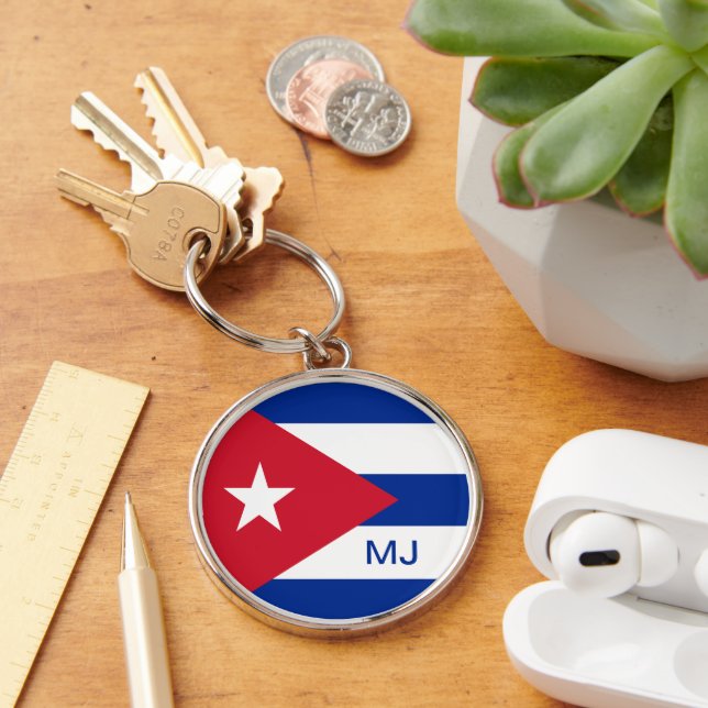 Porte-clés Flag of Cuba with Custom (Bureau)