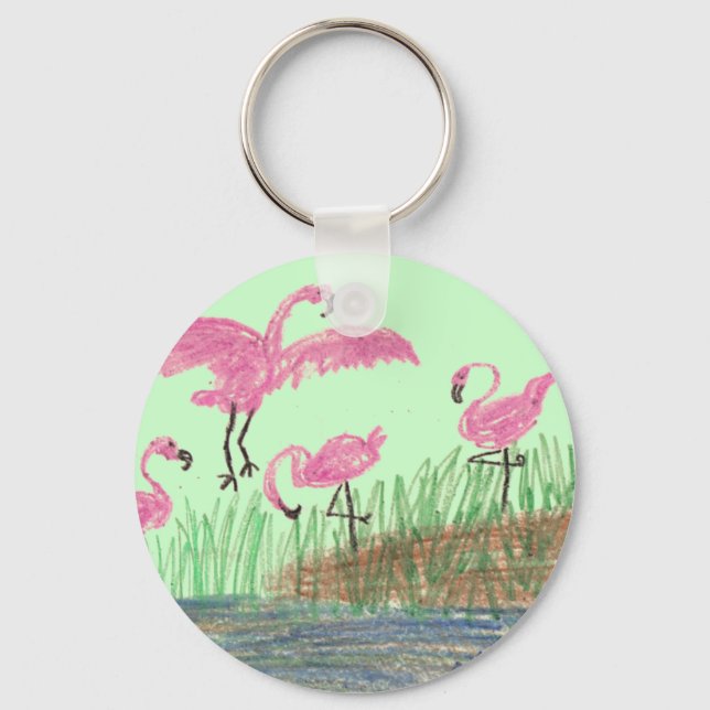 Porte-clés Flamant rose (Recto)