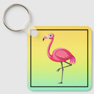 Porte-clés Flamant Rose de Style Cartoon