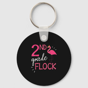 Porte-clés Flamant rose Étudiant Senior Happy 2nd Grade Flock