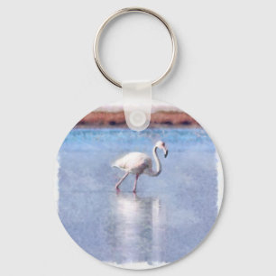 Porte-clés Flamant rose Grace Et Beauté Aquarelle
