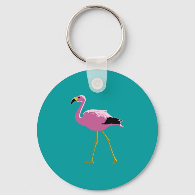 Porte-clés Flamant rose rose (Recto)