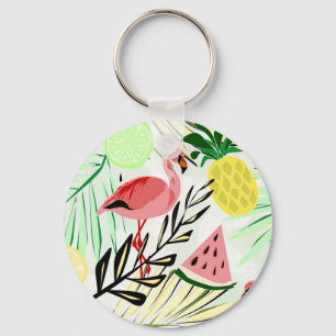 Porte-clés Flamant rose rose, fruit