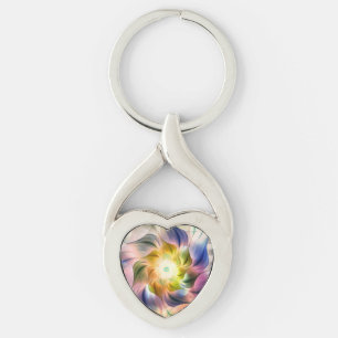 Porte-clés Flame colorée Fleur fractale