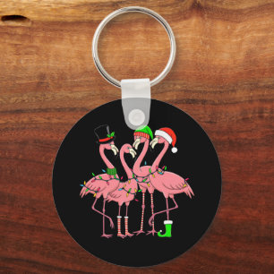 Porte-clés Flamingo Joyeux Noël Drôle Cadeau pour l'amant de