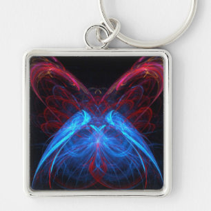 Porte-clés Flamme de papillon néon brillant Art Abstrait frac