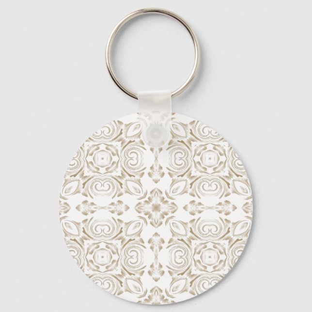 Porte-clés Fleur beige antique (Recto)