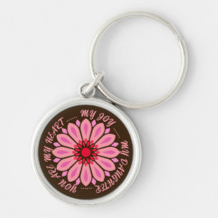 PORTE-CLÉS FLEUR CADEAU MODERNE DE MAMAN PAPA SOEUR FILS PATR