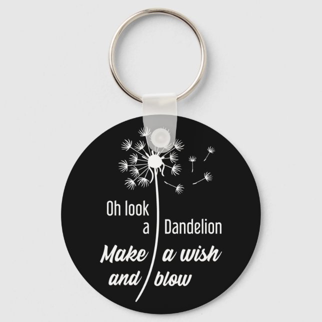 Porte-clés Fleur Dandelion Font Un Souhait Et Souffle (Recto)