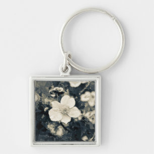 Porte-clés Fleur d'anémone lunatique Art botanique