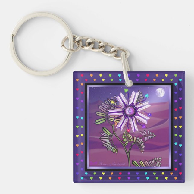 Porte-clés fleur dans le désert (Devant)