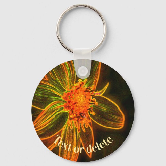 Porte-clés Fleur d'art Abstrait Daisy Personnalisé (Recto)