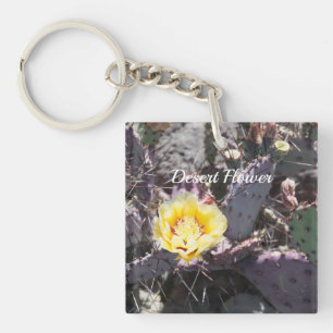 Porte-clés Fleur de cactus jaune au printemps