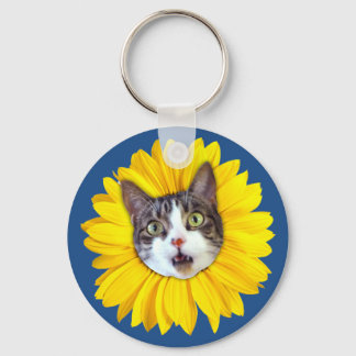 Porte-clés "Fleur de chat" Jaune LOL Funny Porte - clé