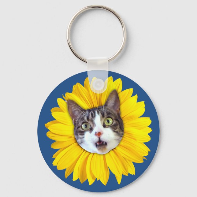 Porte-clés "Fleur de chat" Jaune LOL Funny Porte - clé (Recto)
