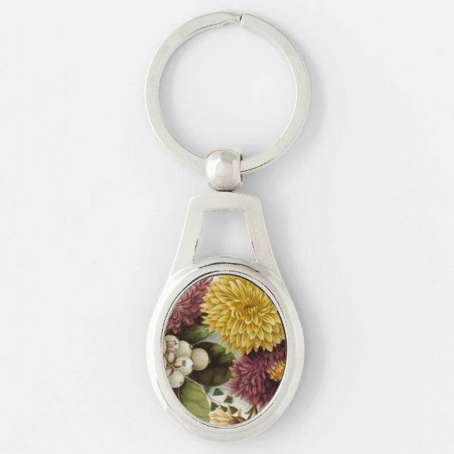 Porte-clés Fleur de chrysanthème mère florale (Devant)