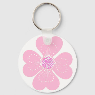 Porte-clés Fleur de coeur rose porte - clé