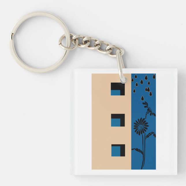 Porte-clés Fleur de construction (Devant)