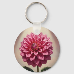Porte-clés Fleur de Dahlia Rose Botanique